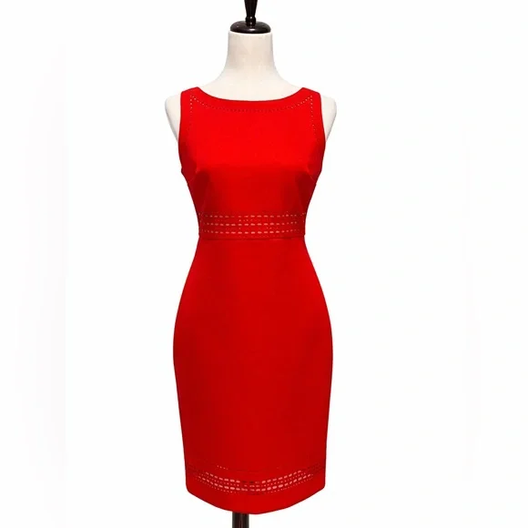 Karl Lagerfeld | Dresses | Karl Lagerfeld Red Midi Dress | Poshmark